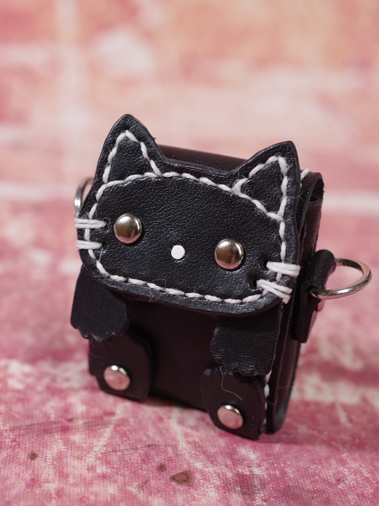 1/3ドール用革の黒猫バッグ