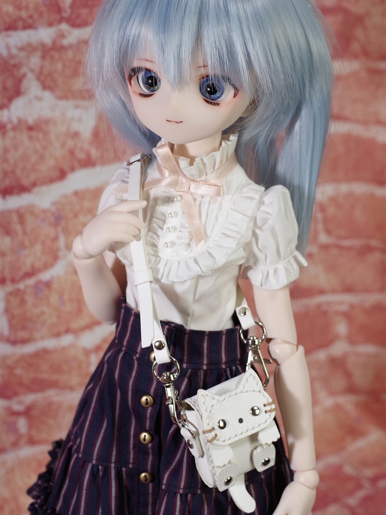 1/3ドール用革の白猫バッグ