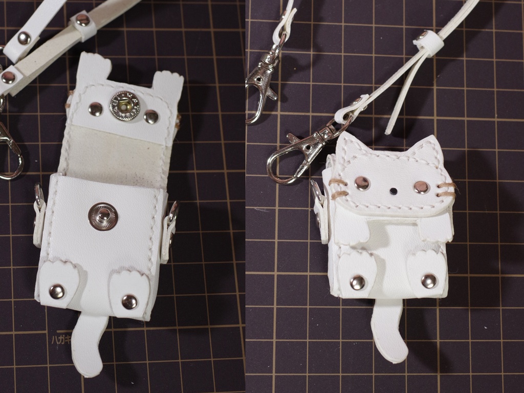 1/3ドール用革の白猫バッグ