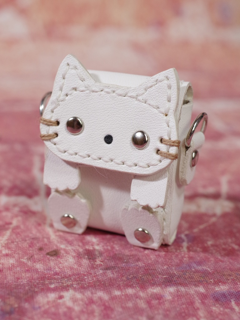 1/3ドール用革の白猫バッグ