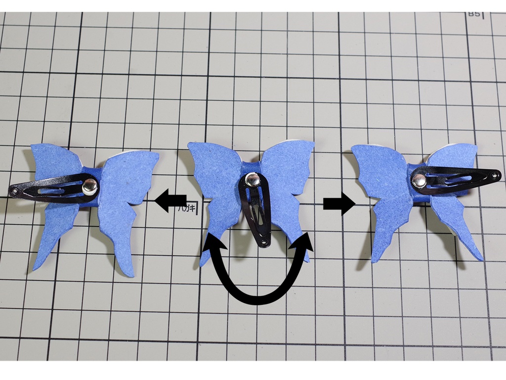1/3ドール用髪留め・蝶 パッチンピン