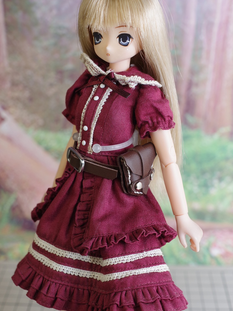 1/6～1/12ドール用ウエストポーチ（ダークブラウン）