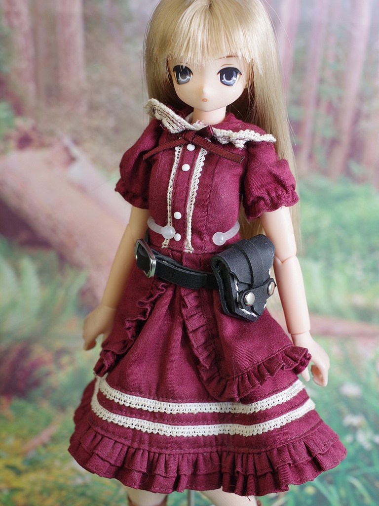 1/6~1/12ドール用ウエストポーチ(ブラック)