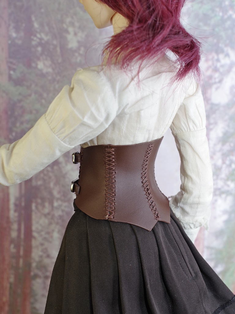 DD向けレザーコルセット(ダークブラウン)