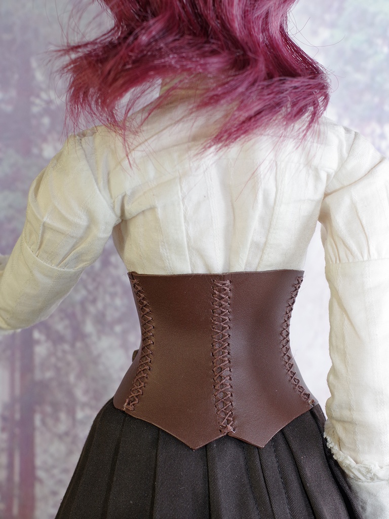 DD向けレザーコルセット(ダークブラウン)
