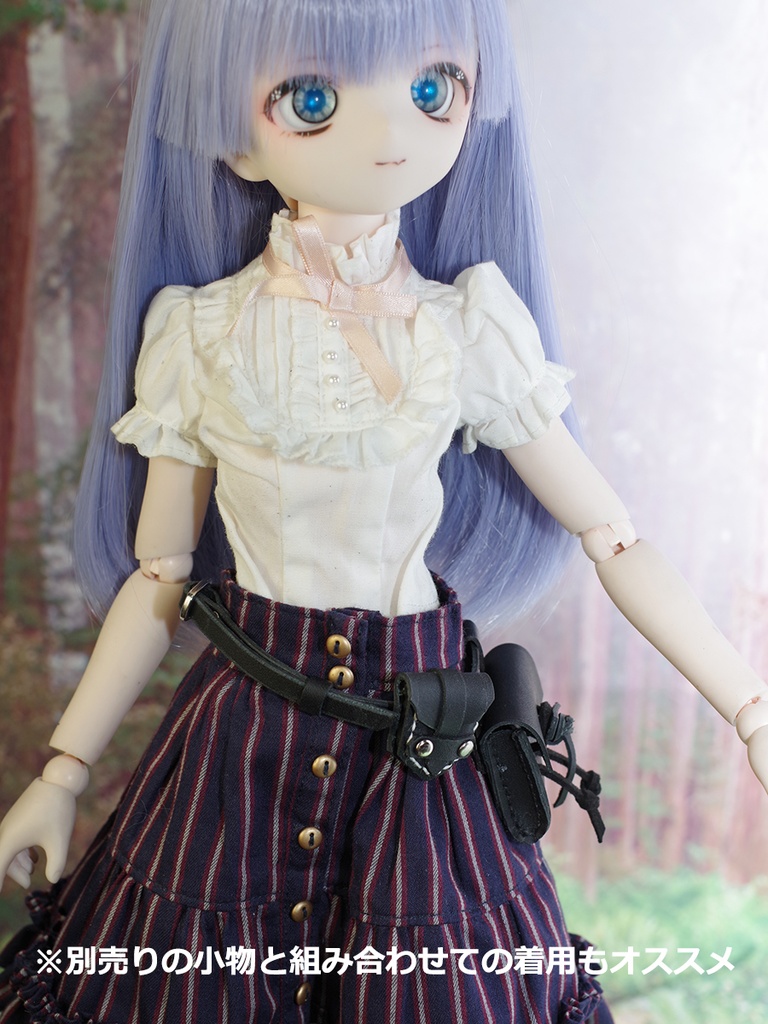 1/3ドール用細型フリーサイズベルト(ダークブラウン/ブラック)