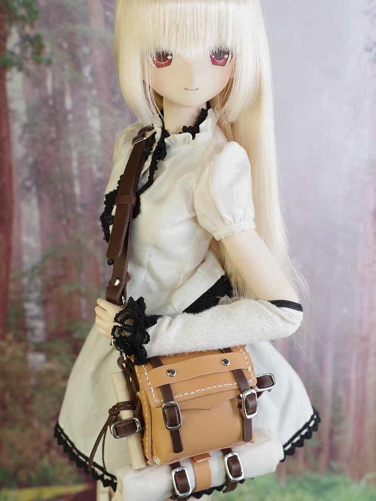 牛革製1/3ドール用旅人のカバン(キャメル) DD、MDDなど