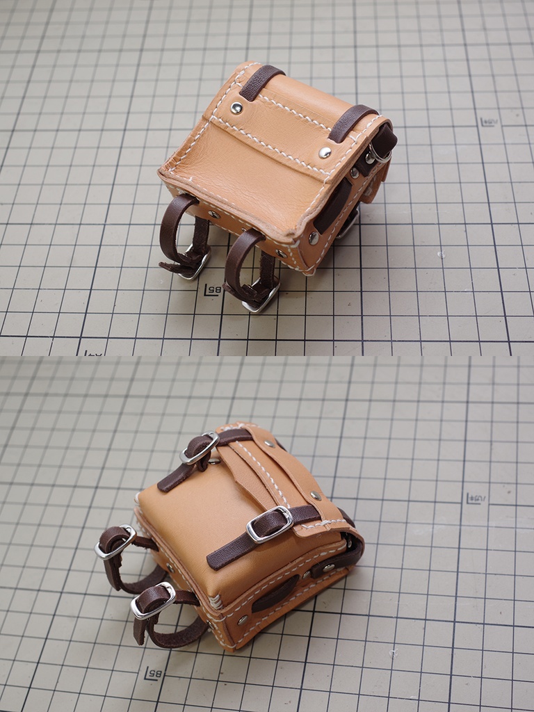 牛革製1/3ドール用旅人のカバン(キャメル) DD、MDDなど