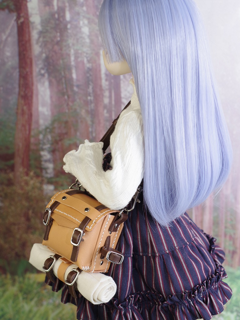 牛革製1/3ドール用旅人のカバン(キャメル) DD、MDDなど