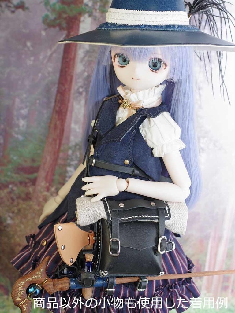 牛革製1/3ドール用旅人のカバン(ブラック) DD、MDDなど