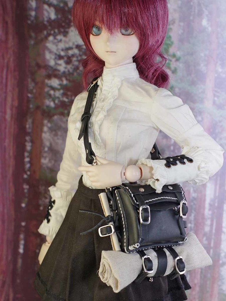 牛革製1/3ドール用旅人のカバン(ブラック) DD、MDDなど