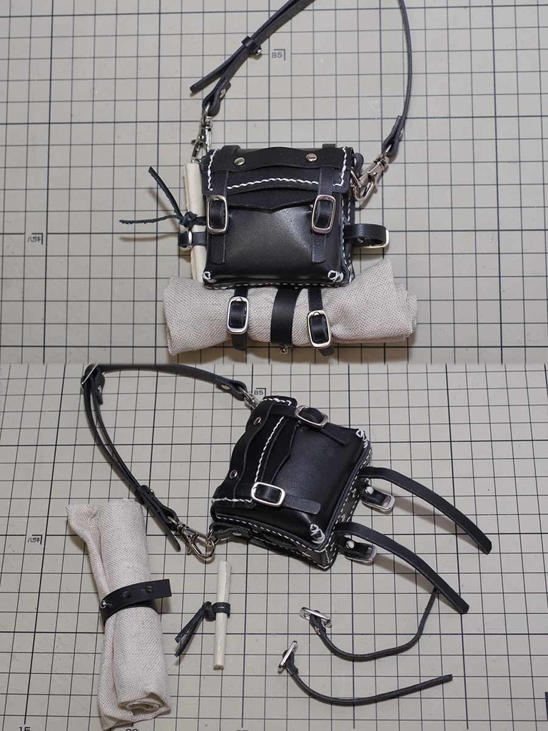 牛革製1/3ドール用旅人のカバン(ブラック) DD、MDDなど