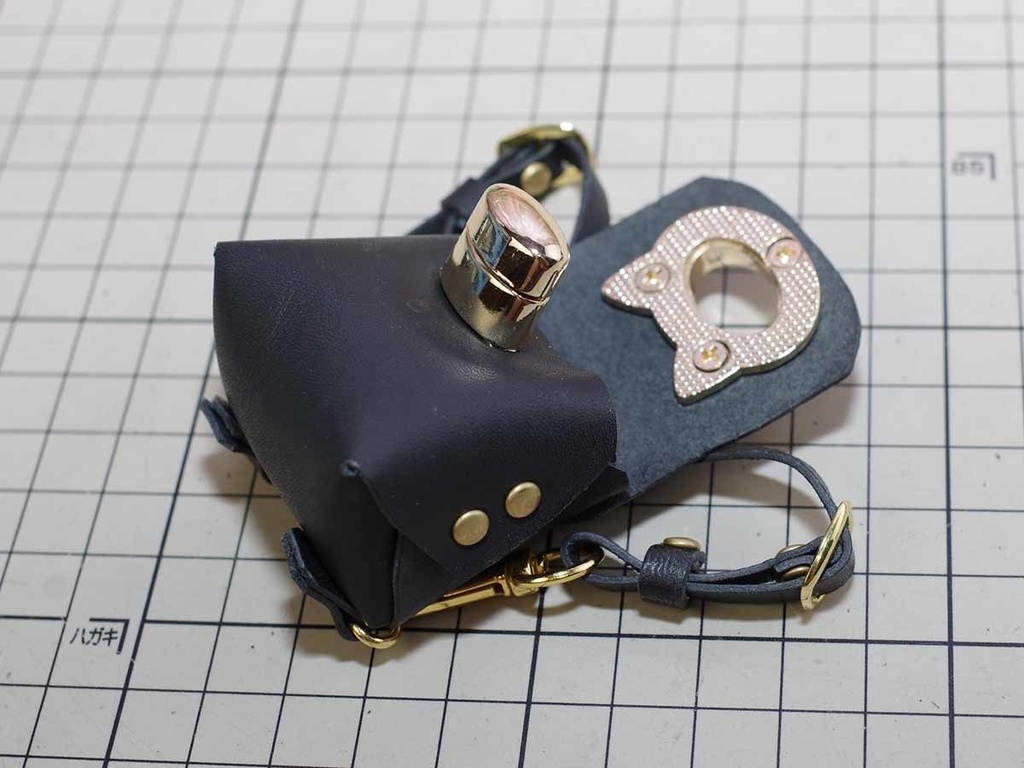 40cmドール向けレザーリュック(ブラック・キャット) 1/3ドール用品