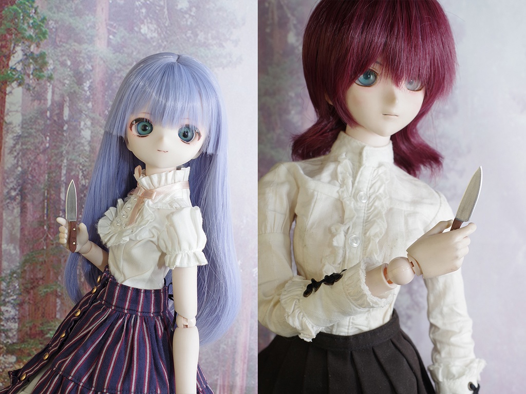 包丁3種+収納ケース ナイフロール 1/3ドール用品 20250921