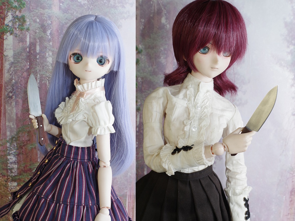 包丁3種+収納ケース ナイフロール 1/3ドール用品 20250921