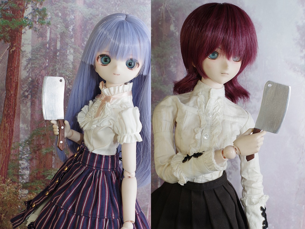 包丁3種+収納ケース ナイフロール 1/3ドール用品 20250921