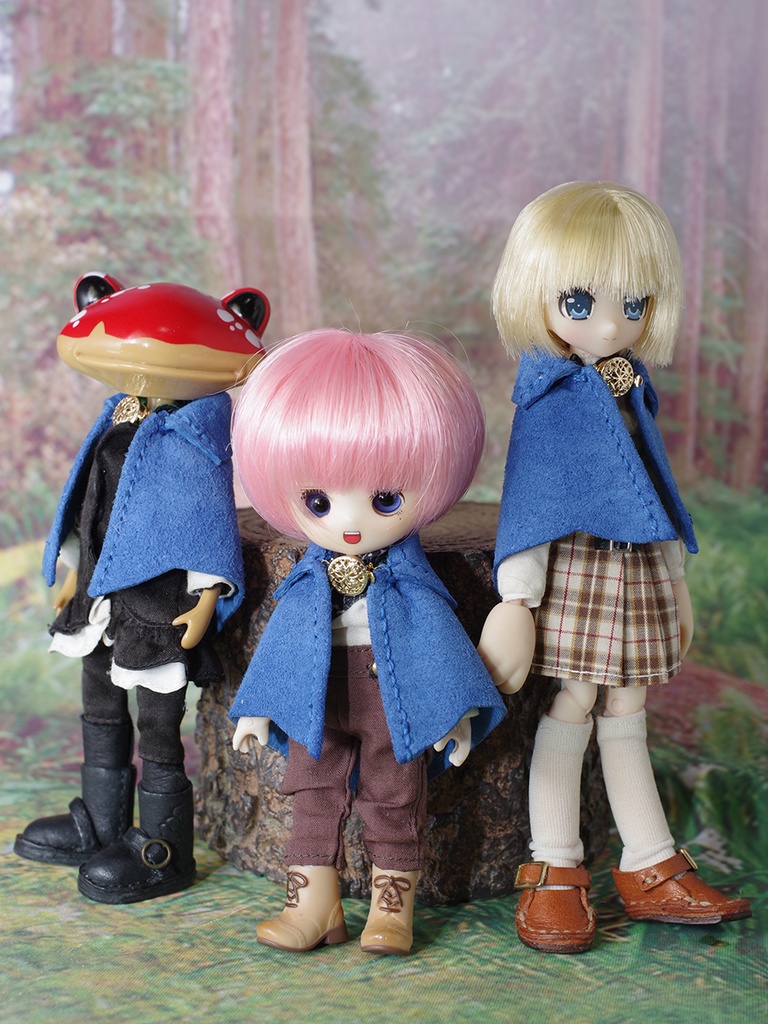 1/12ドール向け革のマント(ブルー)