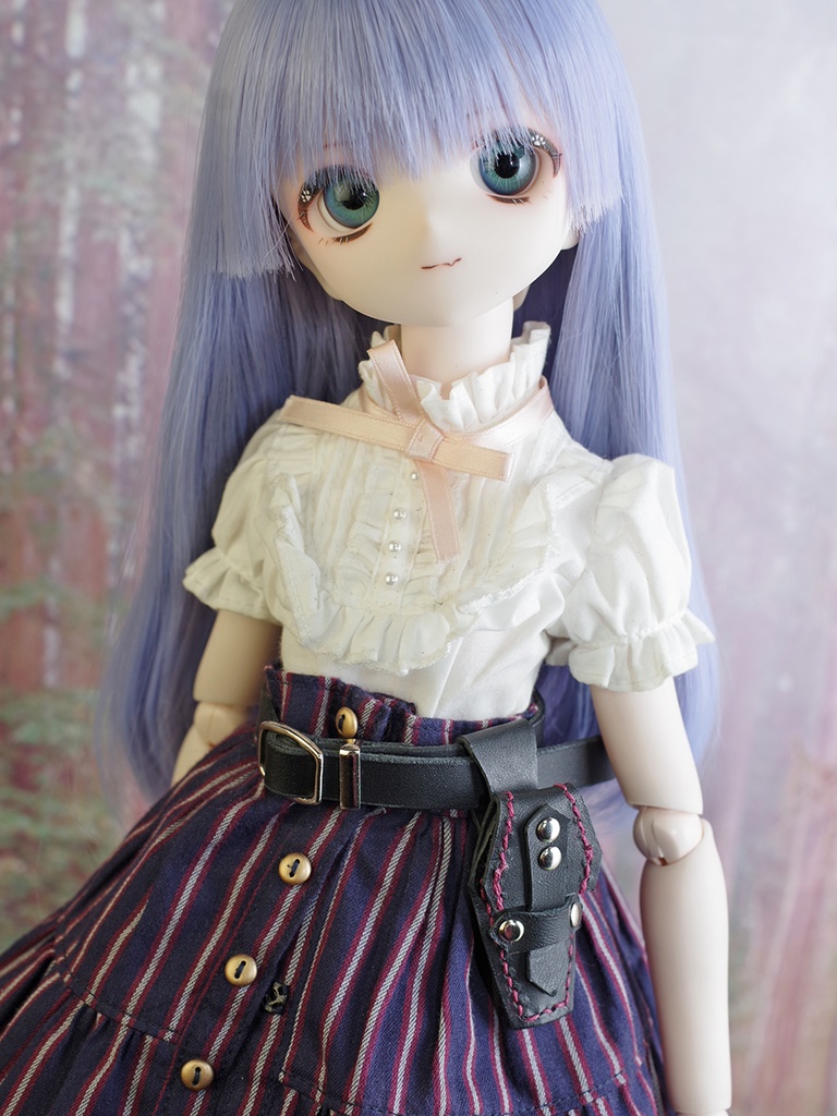 棺型ポーチ(ブラック×レッド)ベルト付き 1/3ドール用品