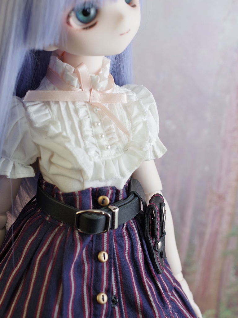 棺型ポーチ(ブラック×レッド)ベルト付き 1/3ドール用品