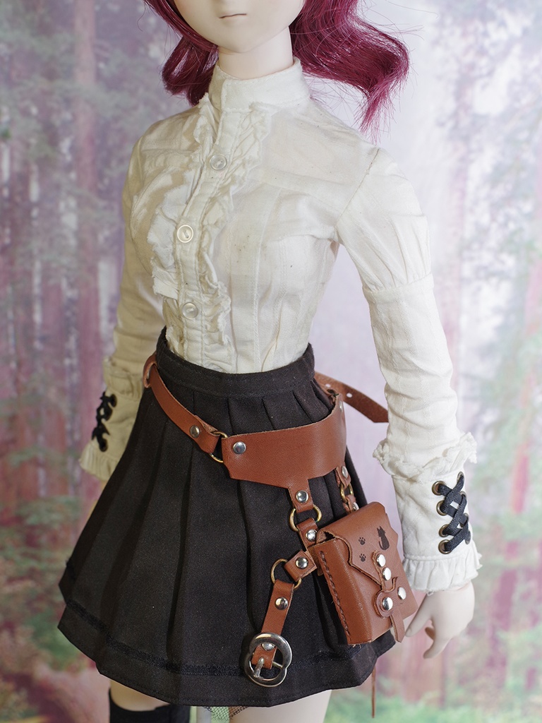 【アウトレット品】レッグポーチ(猫柄) 1/3ドール用品