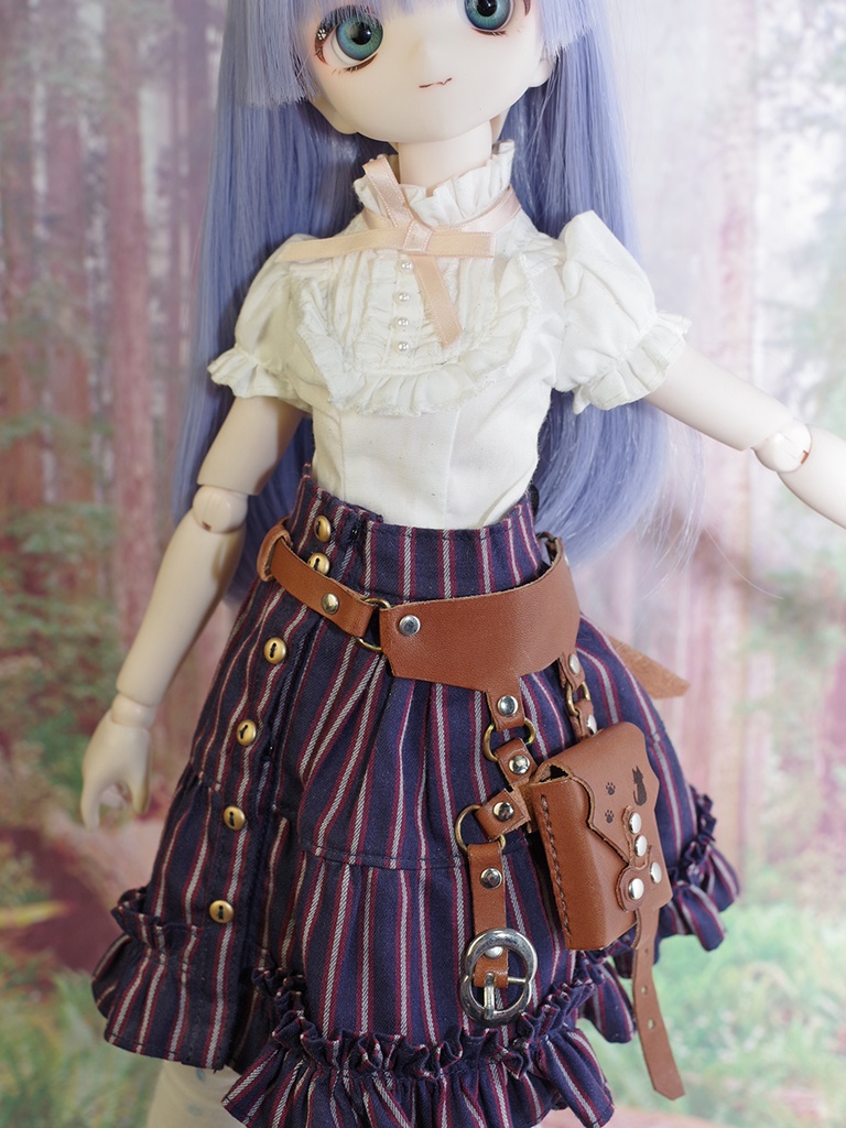 【アウトレット品】レッグポーチ(猫柄) 1/3ドール用品