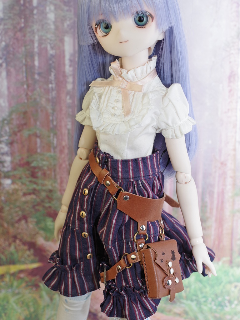 【アウトレット品】レッグポーチ(猫柄) 1/3ドール用品