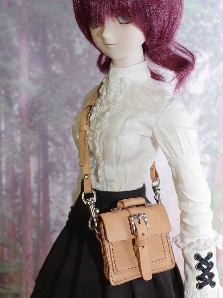 【アウトレット品】1/3ドール用革のカバン(ナチュラル)