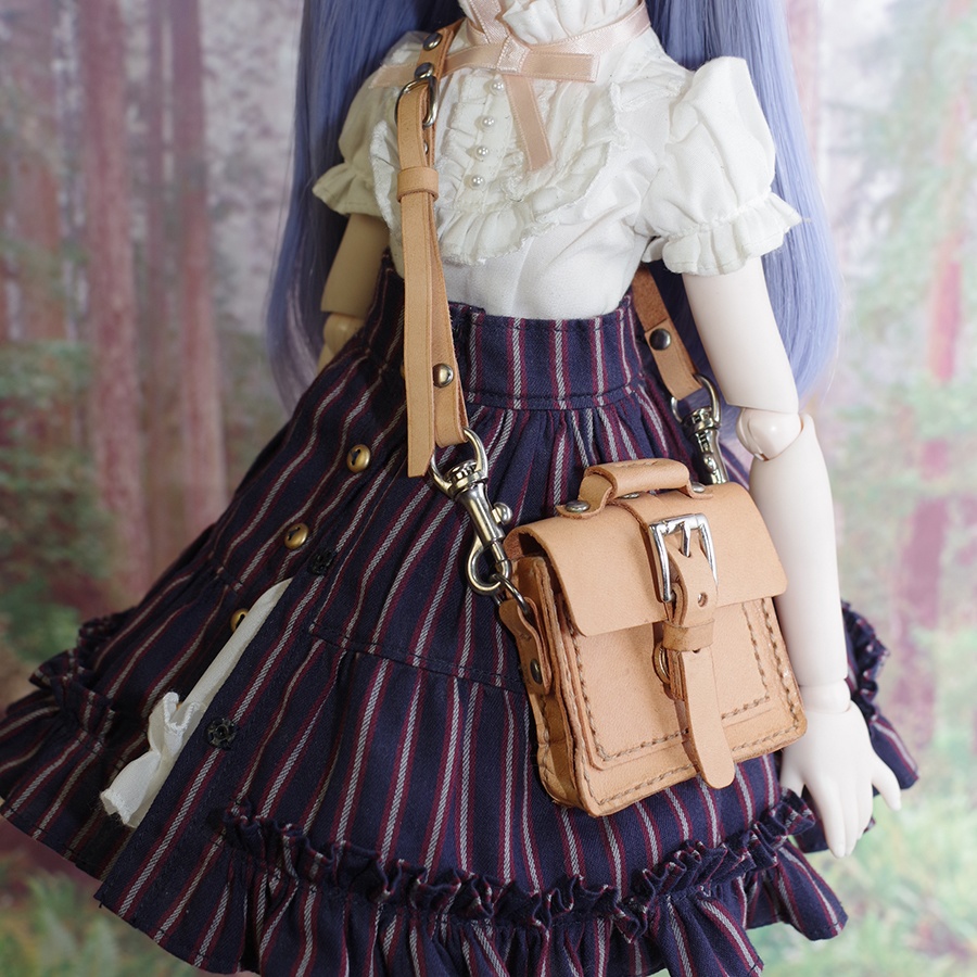 【アウトレット品】1/3ドール用革のカバン（ナチュラル）