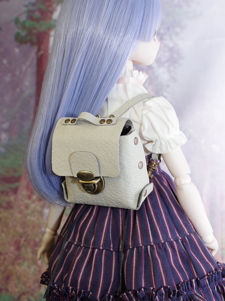 1/3ドール向けレザーリュック(オフホワイト)