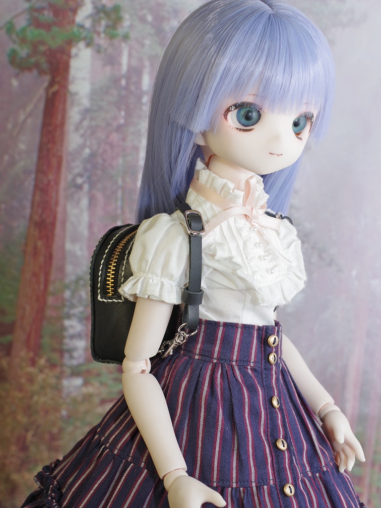 1/3ドール向けレザーリュック・ファスナータイプ(ブラック)