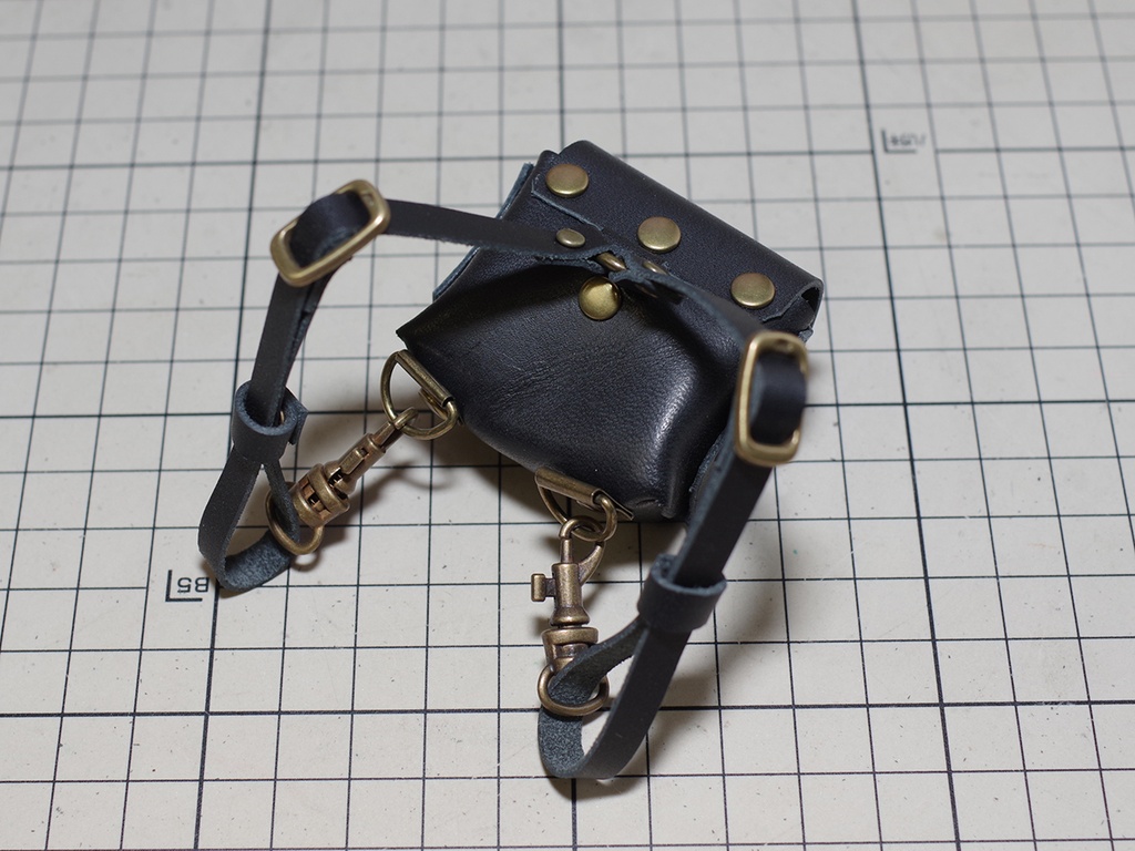 レザーリュック(ブラック) 1/3ドール用品