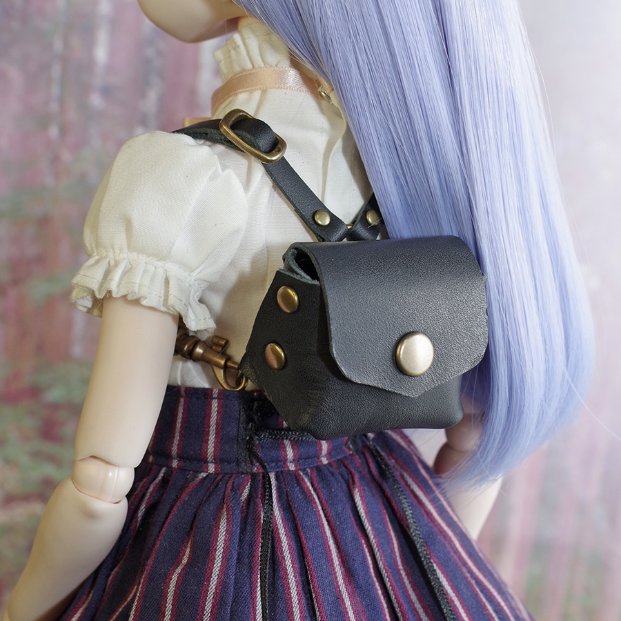 レザーリュック（ブラック） 1/3ドール用品
