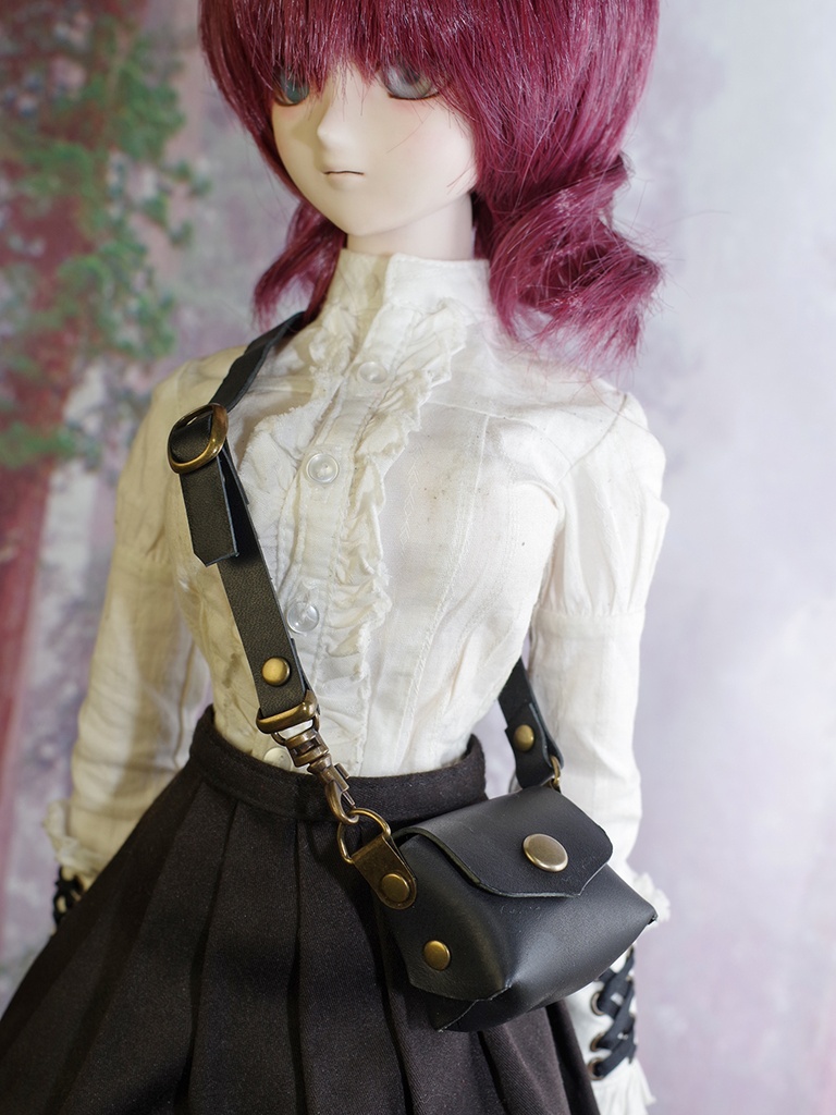 レザーバッグ (ブラック) 1/3ドール用品
