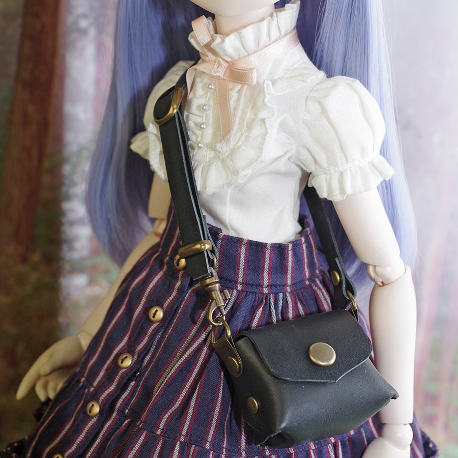 レザーバッグ （ブラック） 1/3ドール用品