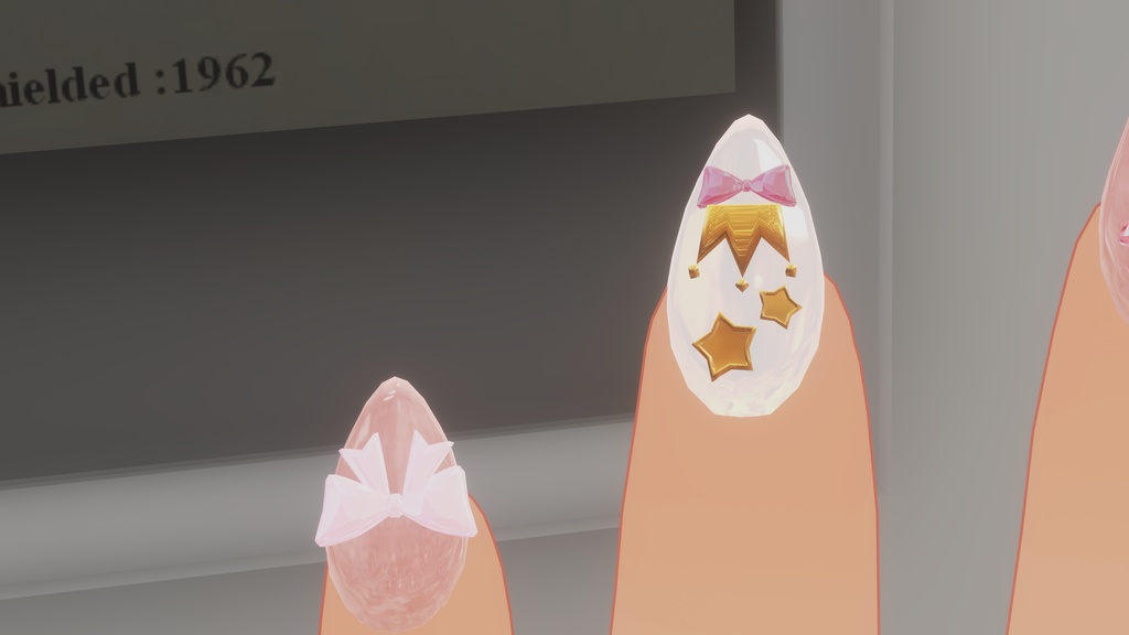 キラキラりぼんはーとネイル【MA対応】