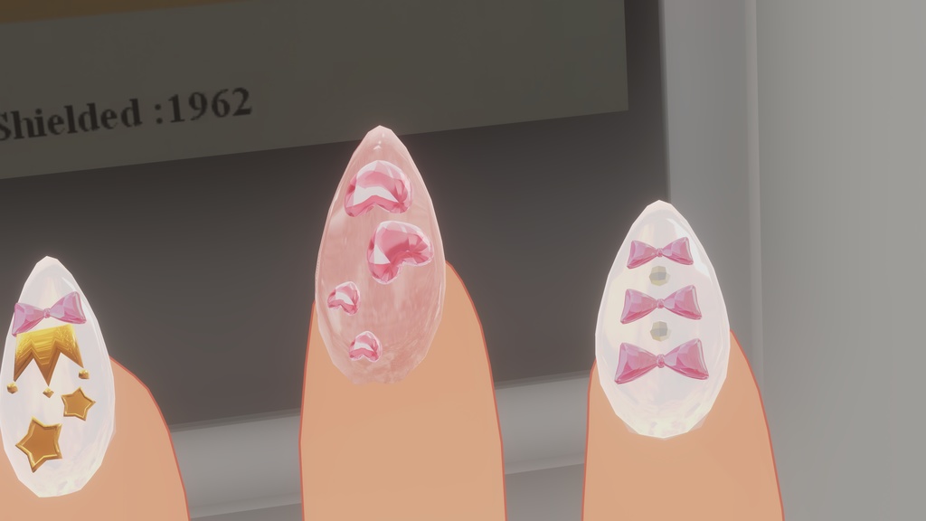 キラキラりぼんはーとネイル【MA対応】