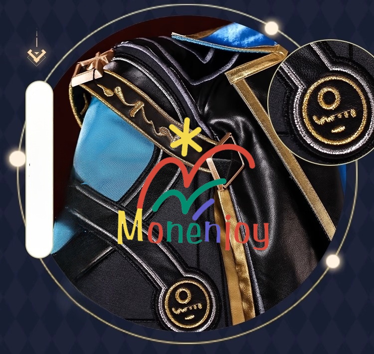 Monenjoy 崩壊スターレイル アナイクス コスプレ衣装 タトゥーシール+イヤリング+指輪5+アイマスク付 樹脂製腰飾り 刺繍花紋 イベント コスチューム 仮装