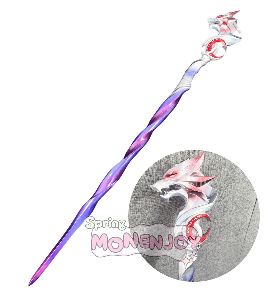 Monenjoy　崩壊スターレイル　不死途 コスプレ道具　PLA材質　110cm　法杖　ステッキ　しなず　二相楽園　武器モデル