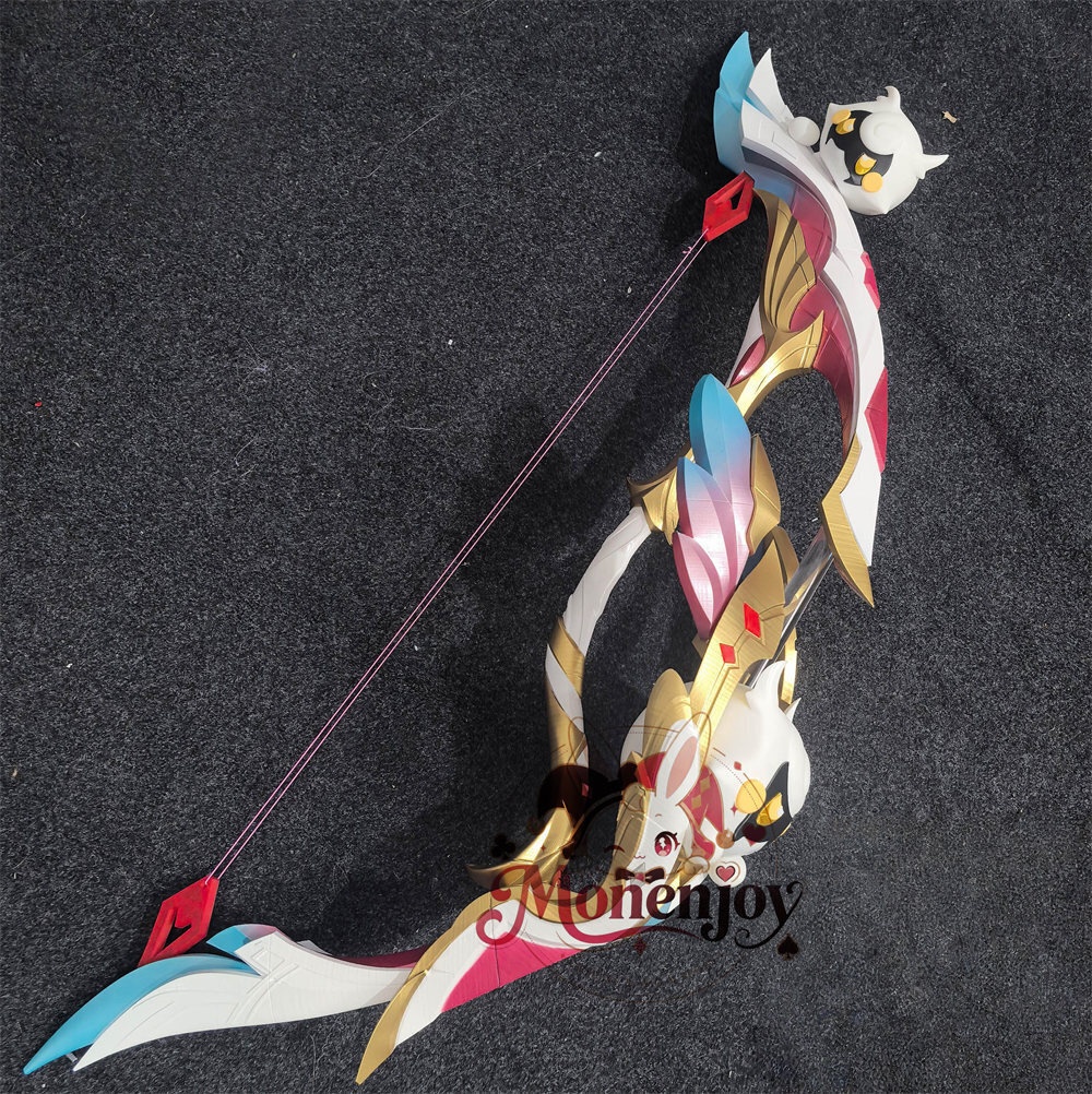 Monenjoy　原神　リンネア　弓 霜契の金枝 Golden Frostbound Oath　コスプレ道具　二次創作 同人オリジナルデザイン オリジナル風　モチーフ武器  2段階突破後　PLA材質　イベント舞台対応