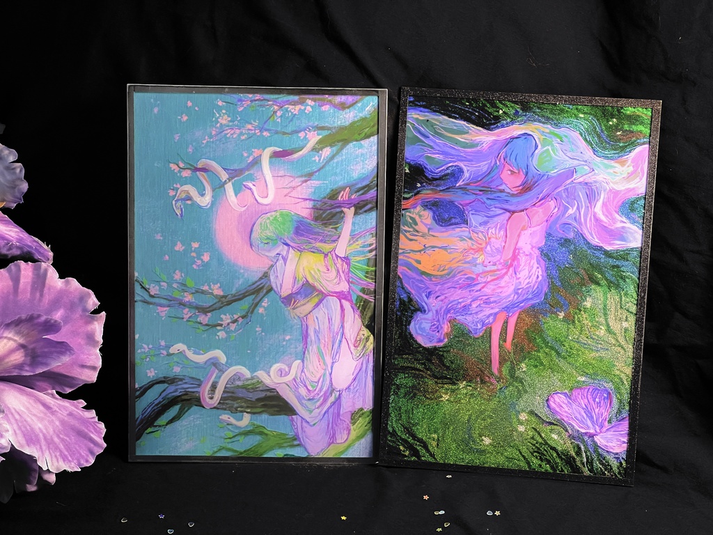 鴞(ふくろう)キラキラアクリル色紙