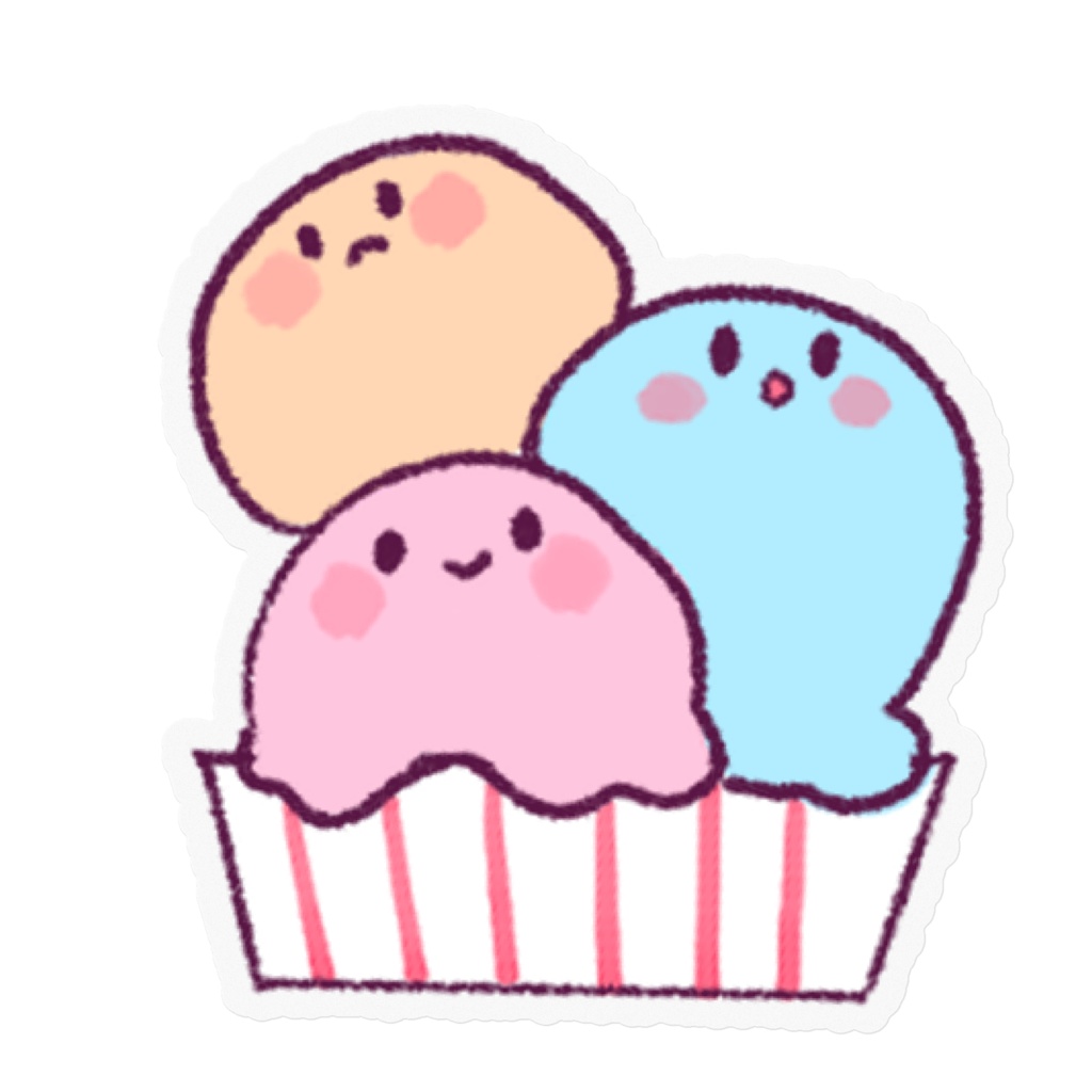おもちあいすくん　ステッカー
