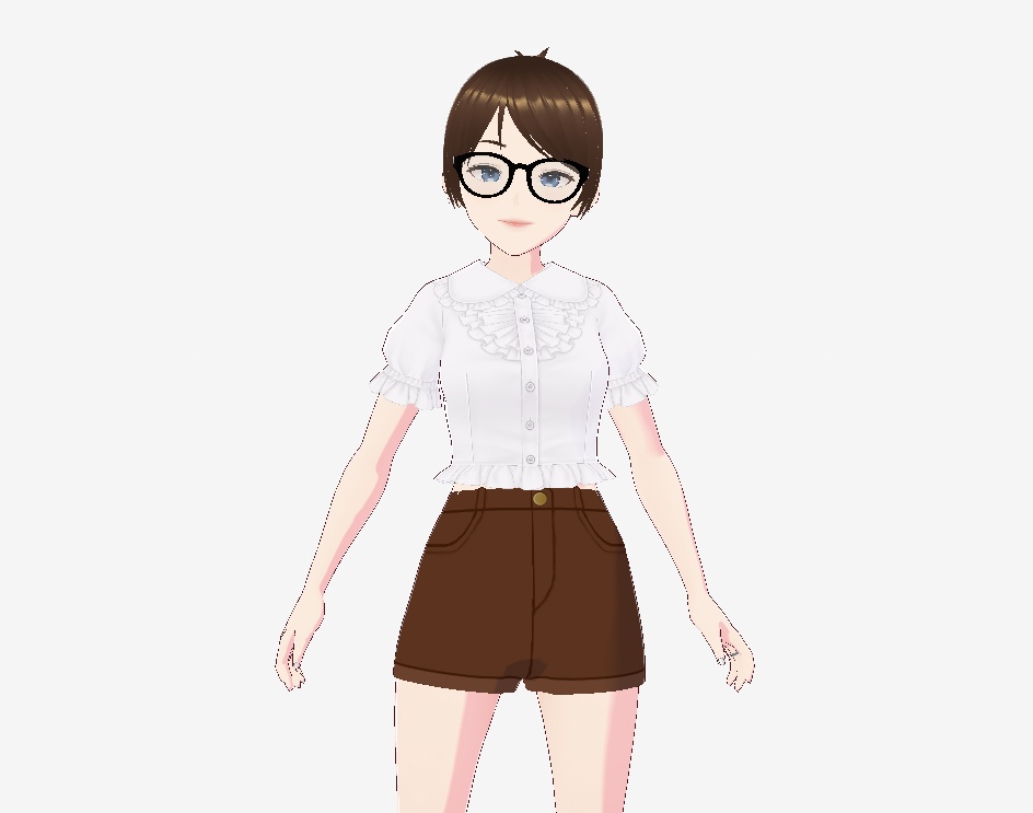 VRoid Brown High Waisted Shorts