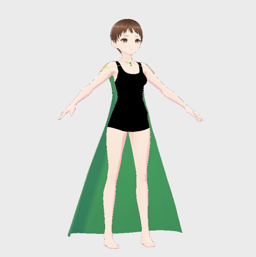VRoid Green Elegant Cape