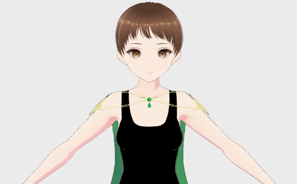 VRoid Green Elegant Cape