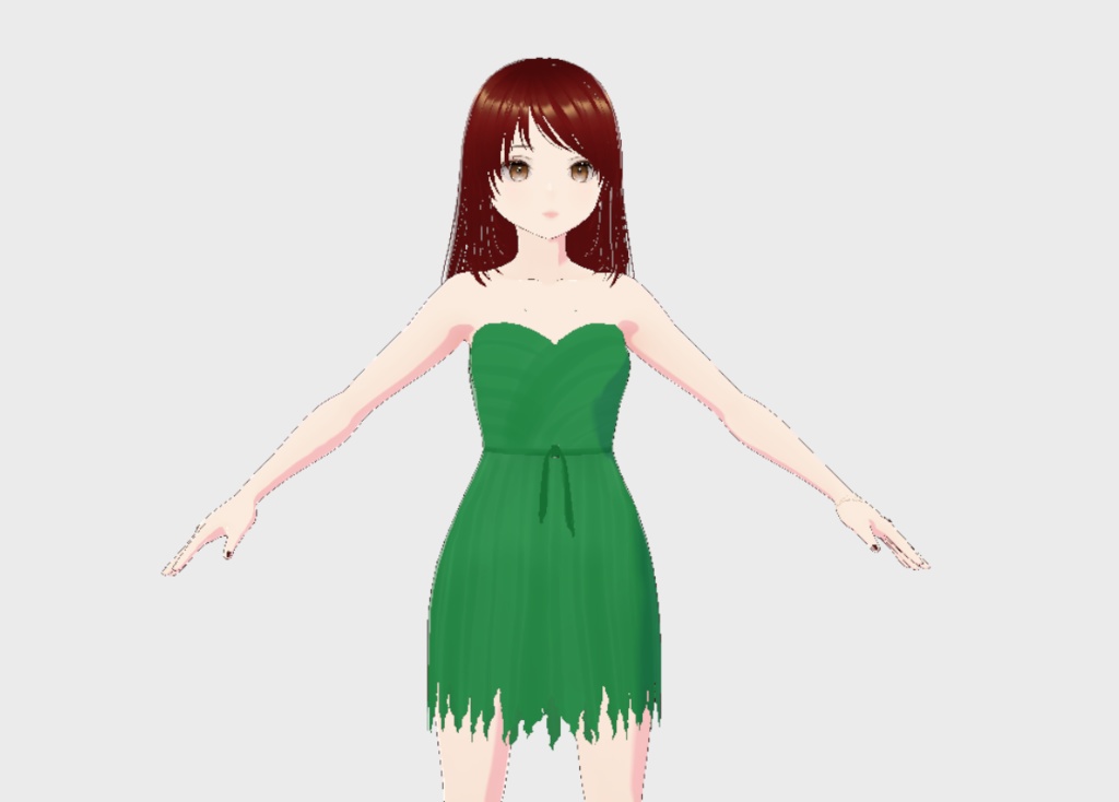 VRoid Tattered Green Dress