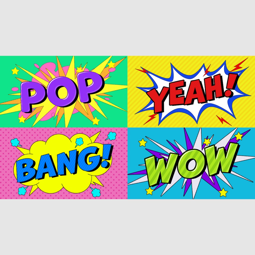 ポップなコミック風タイトル