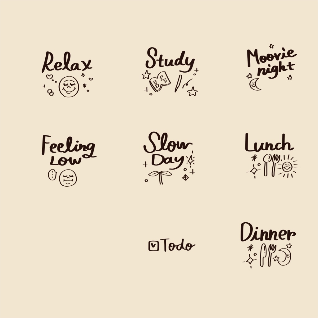 手帳に使える手書きイラスト Hand-drawn Planner Illustrations