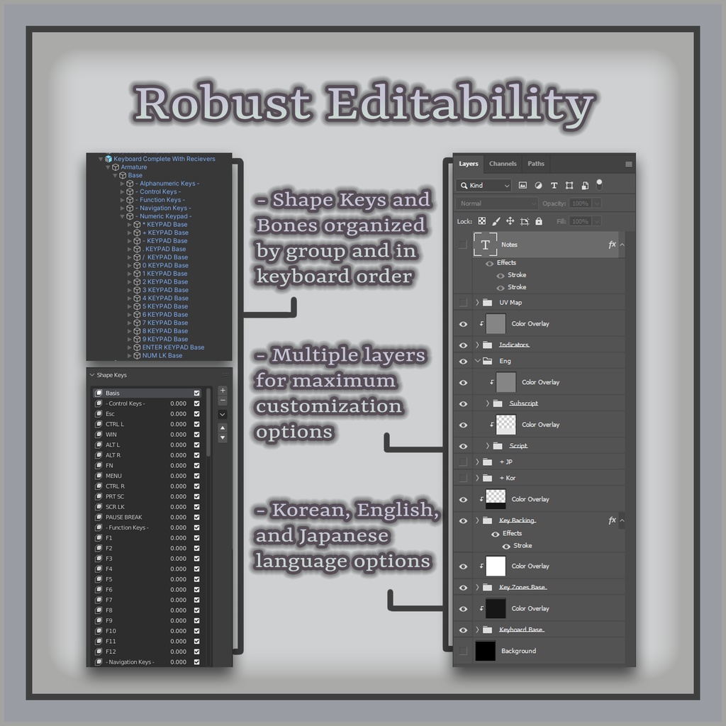 Gaming Keyboard - Interactive Buttons (Avatar)