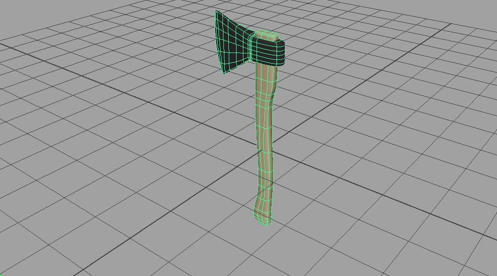 シンプルな斧(Maya) マテリアルのみ割り当て