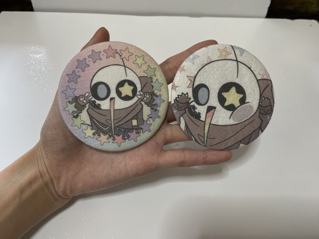 インクソふわ布缶バッチ(2種類)